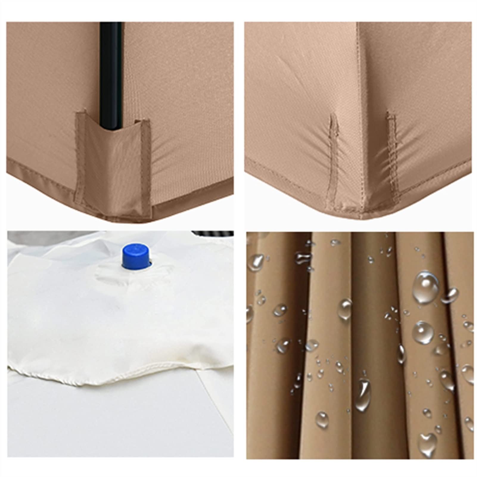 Toldo De Repuesto para Sombrilla 3 M, 8 Varillas, Resistente Al Agua, Exteriores, Cubierta para Jardín, Patio, Patio Trasero, Piscina, White