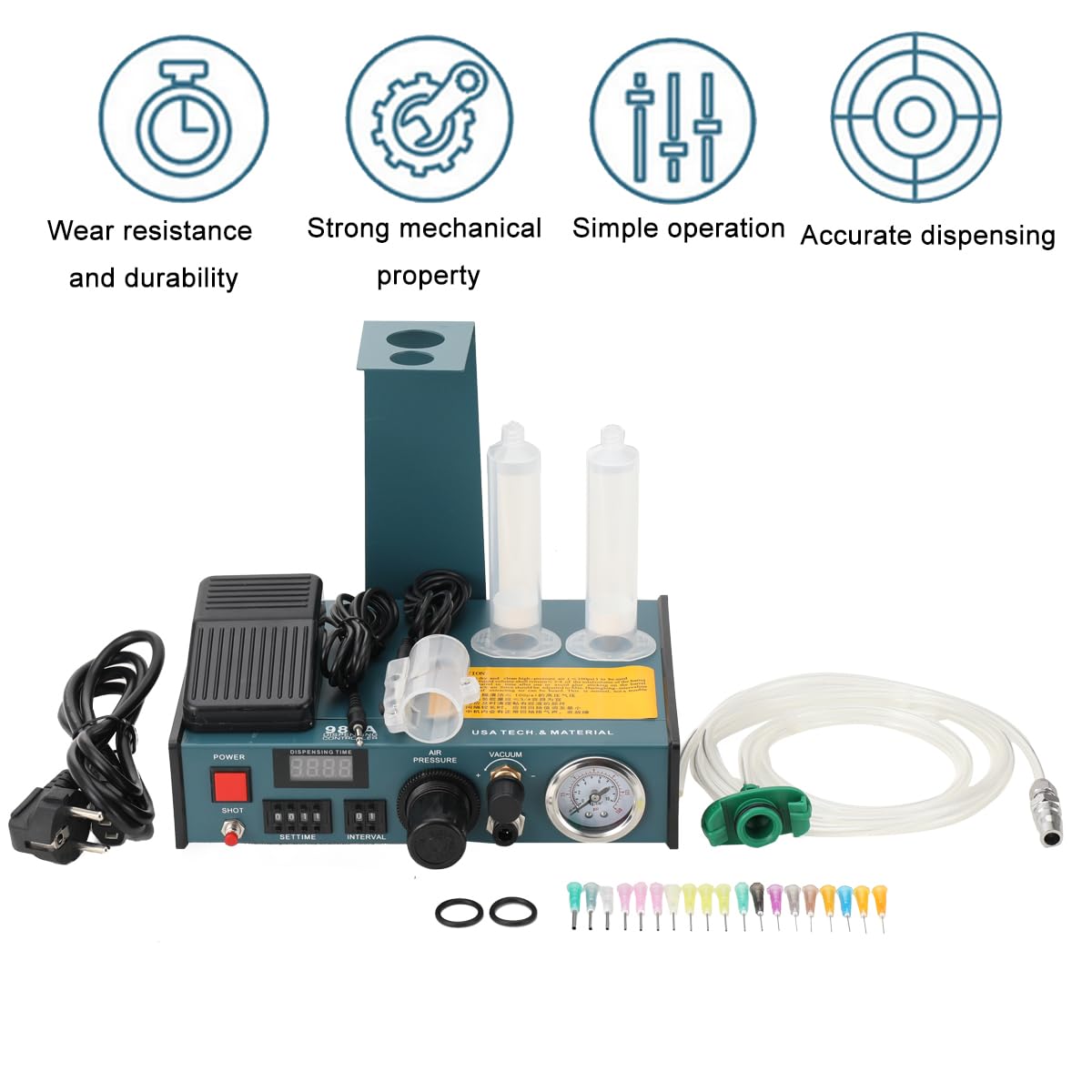 Auto Klebstoffspender Auto Glue Dispenser Machine 220V Digital Display, Solder Paste Liquid Dropper Controller 983A Automatischer Dispenser Lotpaste