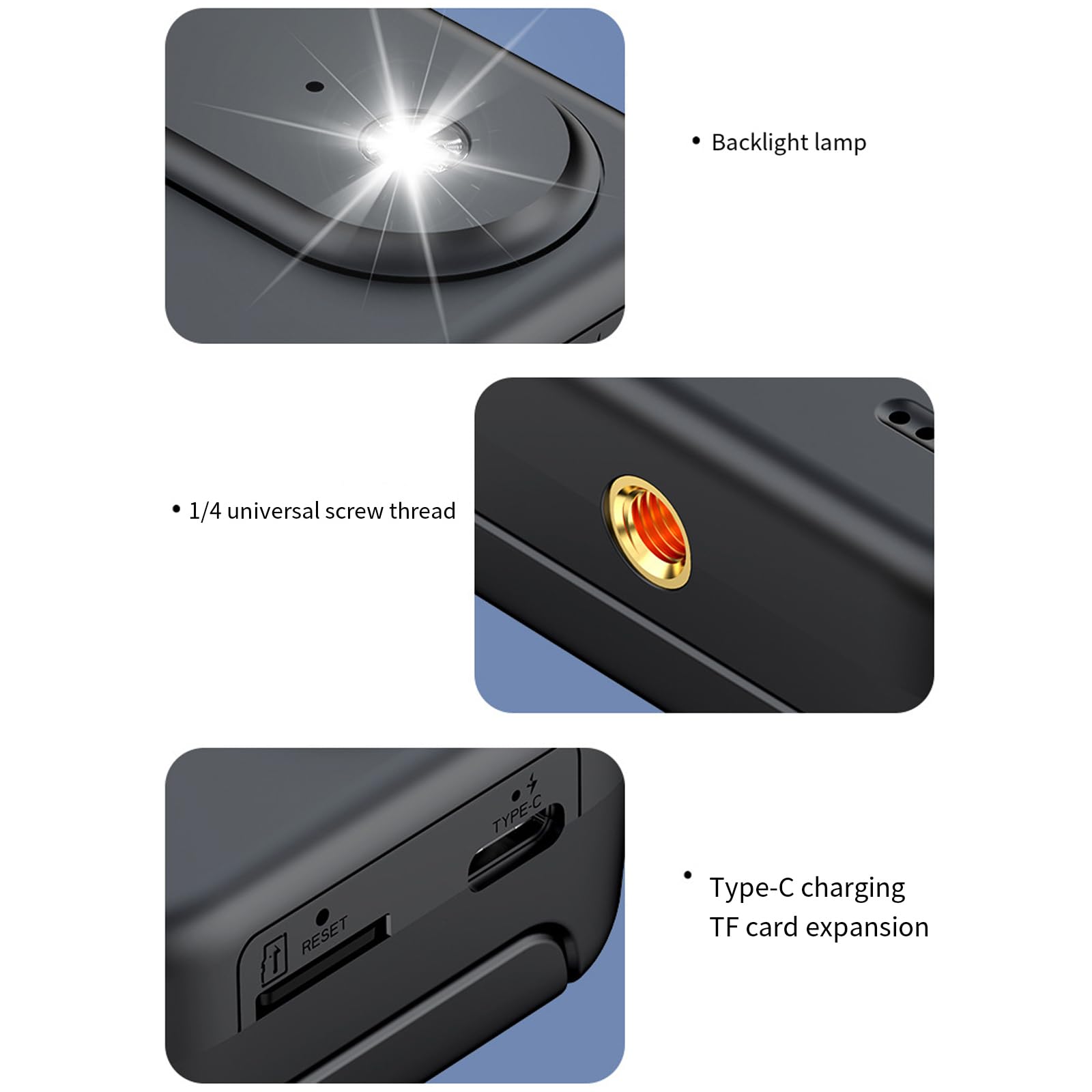 Caméra de poche 4K UHD 143° à objectif grand angle avec batterie longue pour VTT et course à pied étanche Vlog