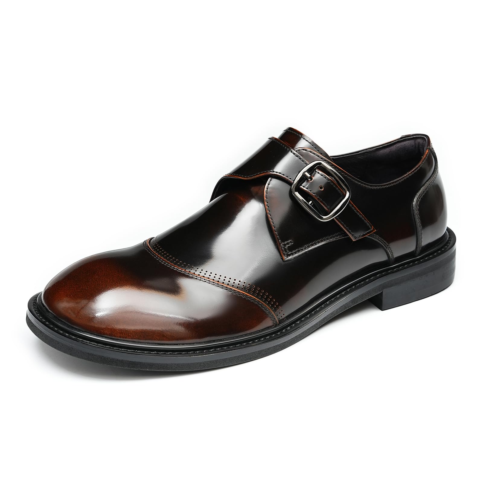 Genérico Zapatos Monk Casuales de Negocios para Hombre Zapatos Formales en Piel con Hebilla