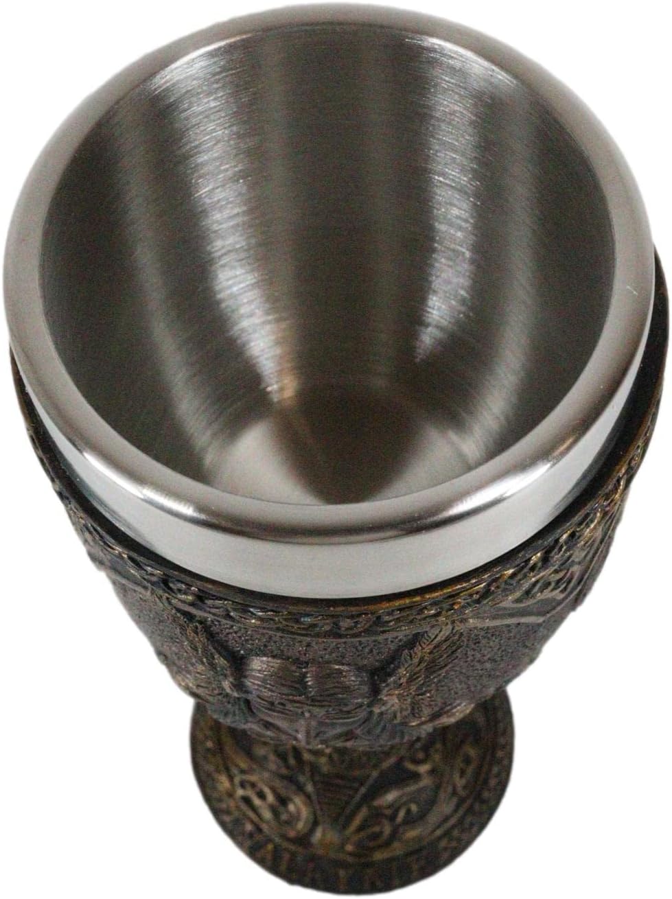 Ebros Norse Mythology Viking Spirit Goddess Valkyrie Odin Maiden 7oz Resin Wine Goblet Chalice With Stainless Steel Cup Liner Norselandic Celtic Trinity Knotwork Figurine Kitchen Accent