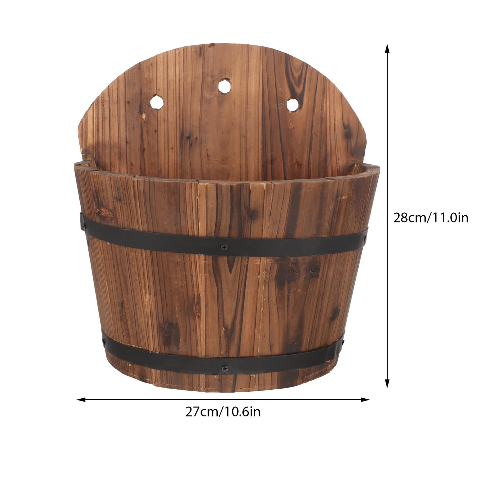 Hängender Blumenampel Blumentopf aus Holz, dekorativer Wand-Blumentopf für Balkon und Garten, rustikaler Pflanzenkübel mit natürlichem Landhausstil, Installieren, langlebig und praktisch