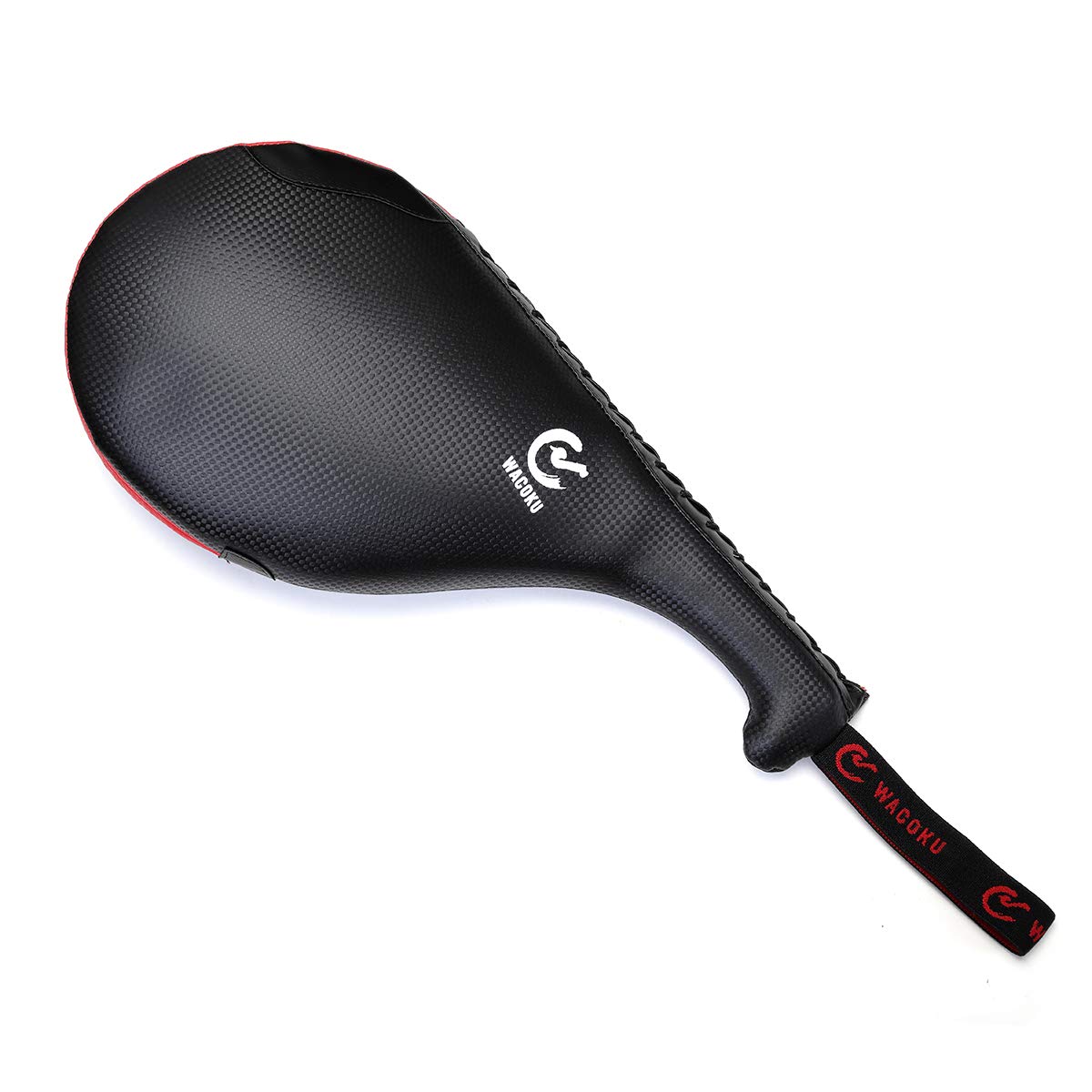 Wacoku Arti Marziali Elite Nero/Rosso Vinile da Gara Calci Floppy Racchettone - Doppi