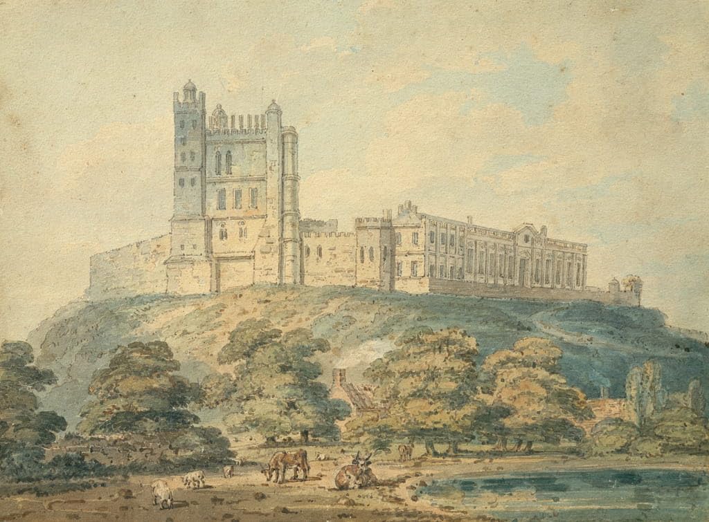 EQVRDCUW Classic Painting Oil Paintings Pictures Wall Art Canvas Poster Bolsover Castle by Girtin Poster Artworks for Office Decor 60x90cm
