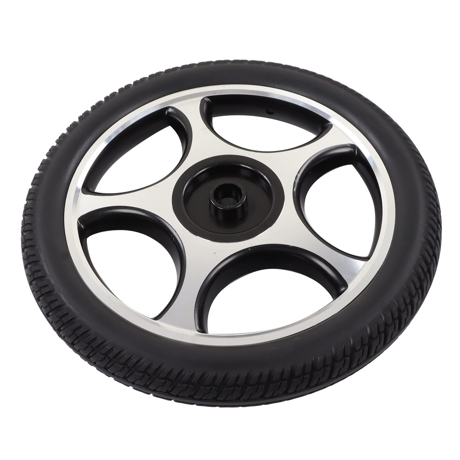 Rueda para silla de ruedas Rueda para andador de bajo ruido de PU de 16 pulgadas Pieza de repuesto para carrito con andador Buje de acero de aleación resistente Neumático