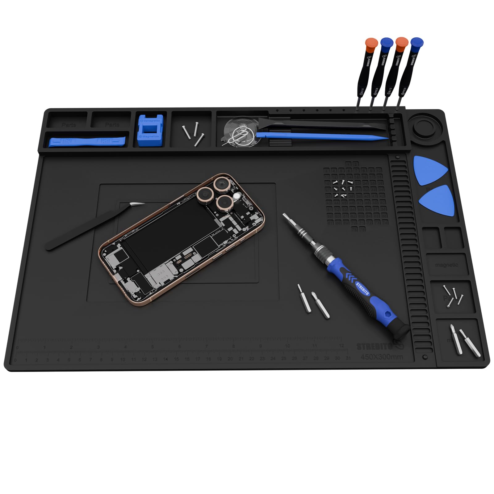 STREBITO Soldering Mat Electronics Mat Silicone Repair Mat 17.7''x11.8''