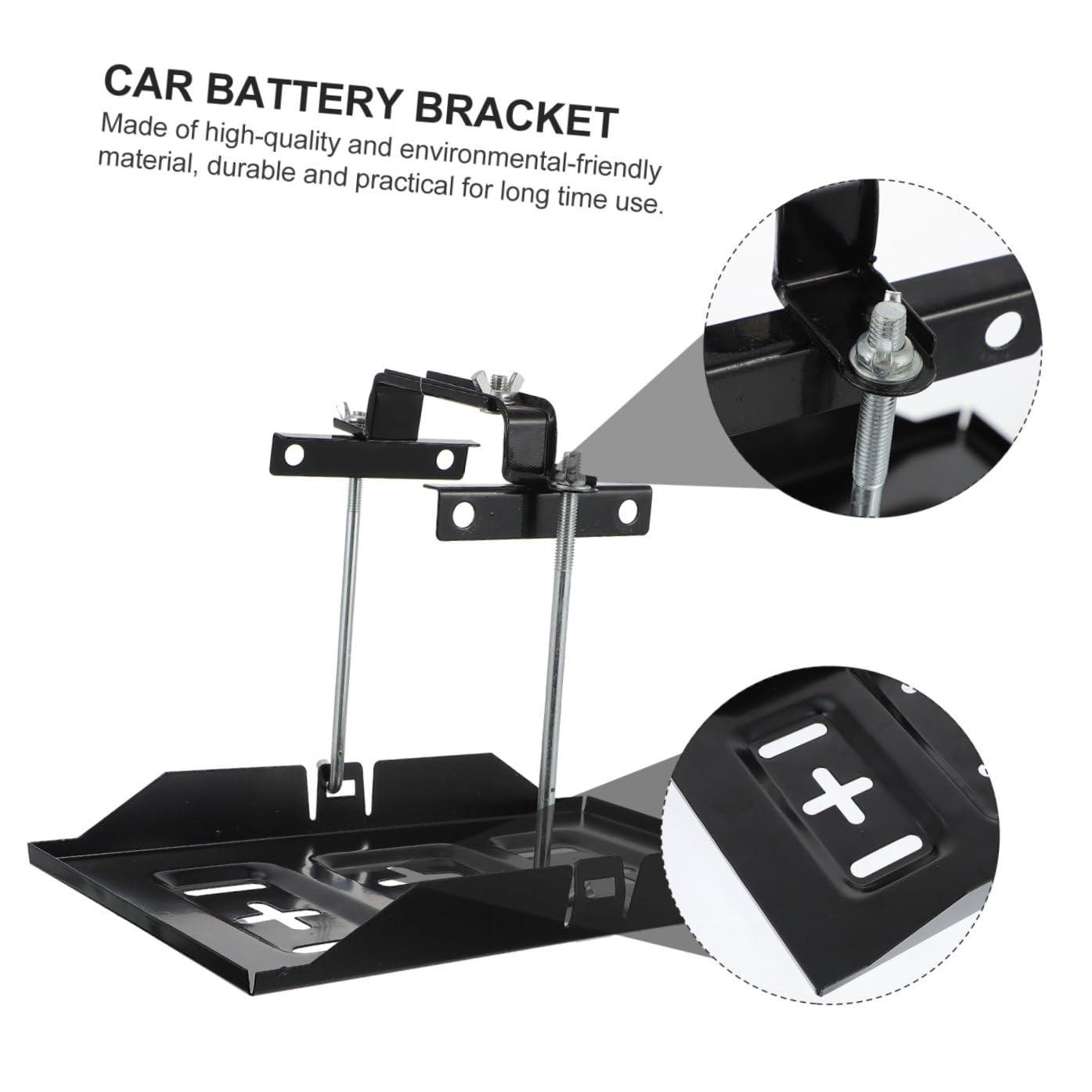Fer Noir Support de Batterie de Voiture 1 Set, Fixation