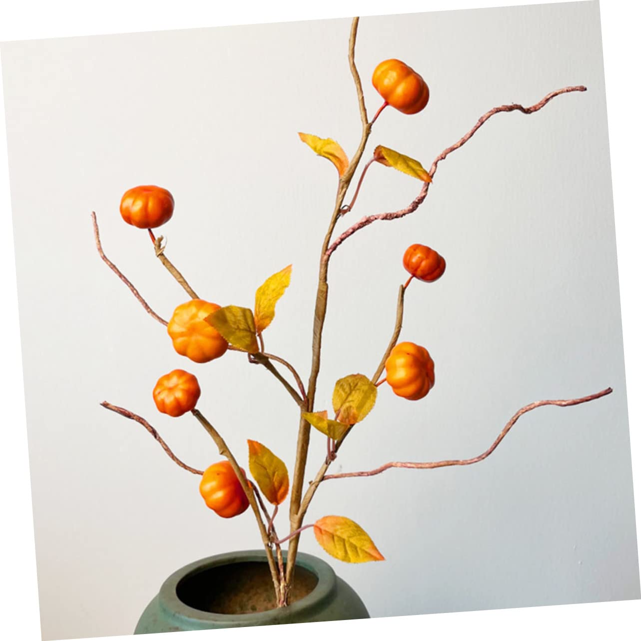 PRETYZOOM 3 Sätze Künstlicher Kürbiszweig Kürbisse Kunstplflanze Artificial Plant Herbsdeko Pumpkin Decor Blumenstecker Herbstpicks Thanksgiving-kürbiszweig Schaum Orange 3 Stück * 3