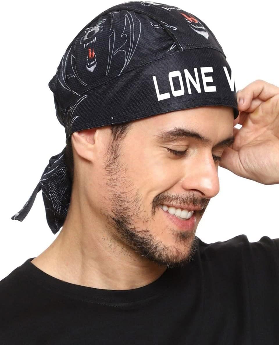 - Helmet Skull Caps for Men Hair Inner Helmet Cover Caps for Bikers Sweat Cooling Skull Cap Headwrap, Bandana, Durag, Patka, Head Wear for Cycling & Running - Free Size
