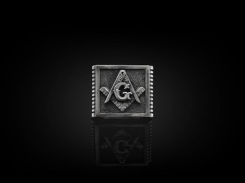 Miniatura 3 de BySilverStone Jewelry - Anillo de plata de ley hecho a mano Master Mason, símbolo masónico para hombre, símbolo masónico de plata para hombres,