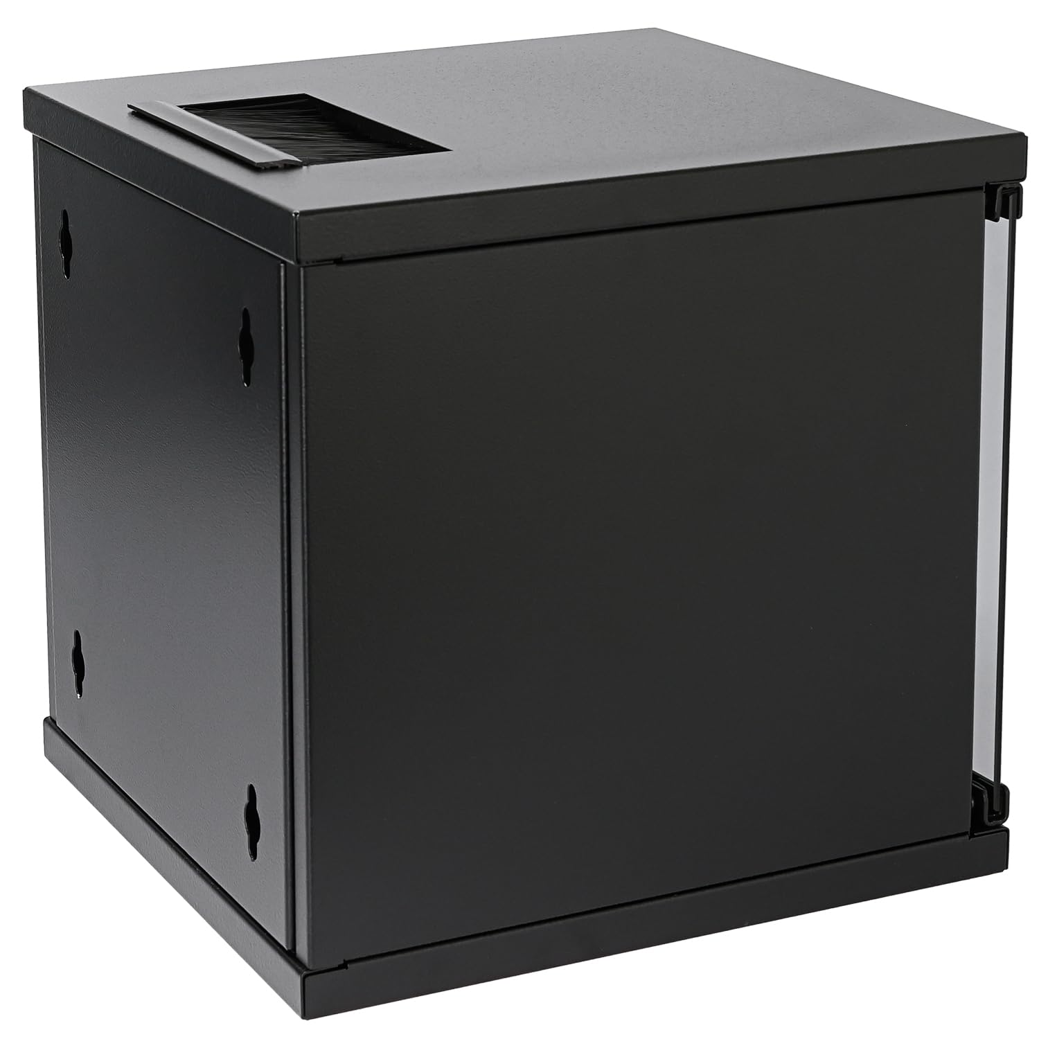 HMF 63406-02 Armoire réseau, Armoire Serveur 10 Pouces | 6 U | 300 mm de Profondeur | Entièrement montée | Porte vitrée | Noir