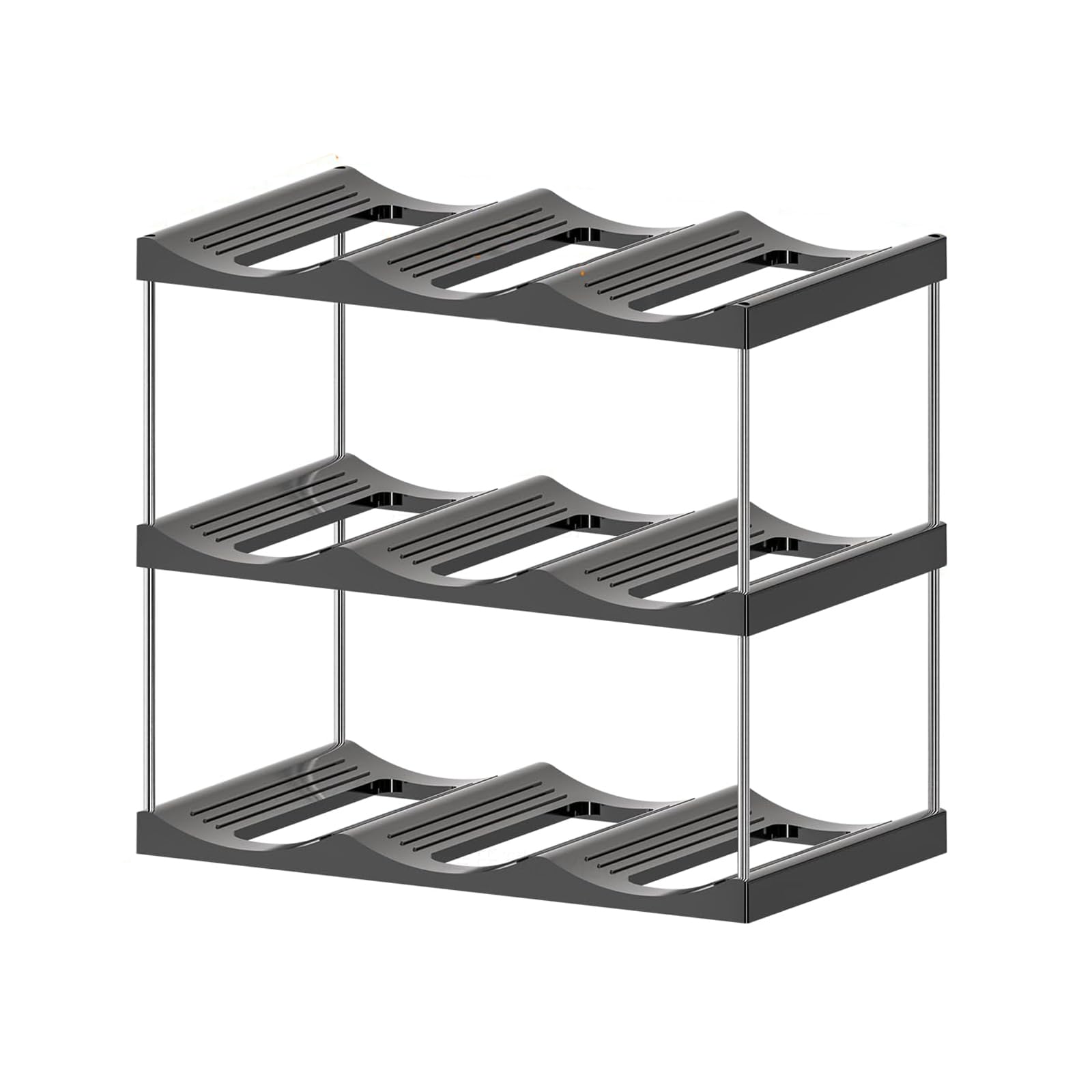 Elnwnnkc Space Saving Stackable Water Bottle Shelf Space Efficient Water Bottle Storage Holder Functional Organizers for Cabinets Multilayered Holder