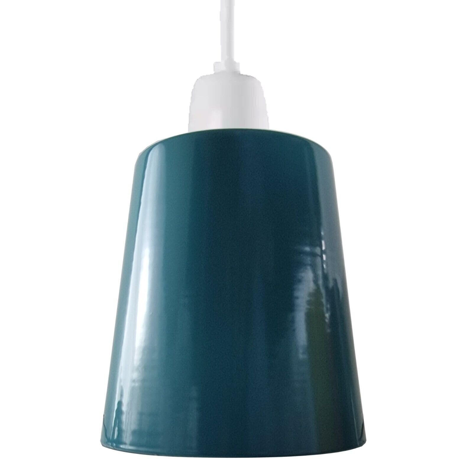 DC VOLTAGE Retro Industrial Ceiling Light Lampshades Vintage E27 Style Metal Mug Shaped 15cm Easy fit for Wall Sconce, Pendant Lamp, Kitchen Living Room with Free Reducerplate (Cyen Blue)