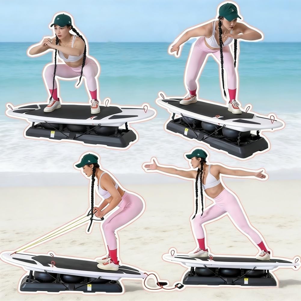 Balance Board Trainer, simulatore di surf indoor, macchina per allenamento surf per palestra domestica e miglioramento della forza del core