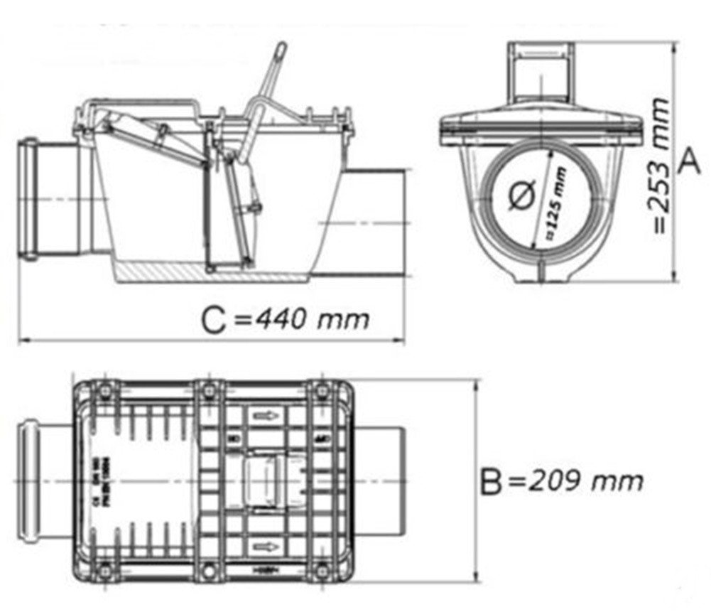Capricorn RSV 2 - Valvola di non ritorno in ABS e acciaio inossidabile, arancione, DN 125