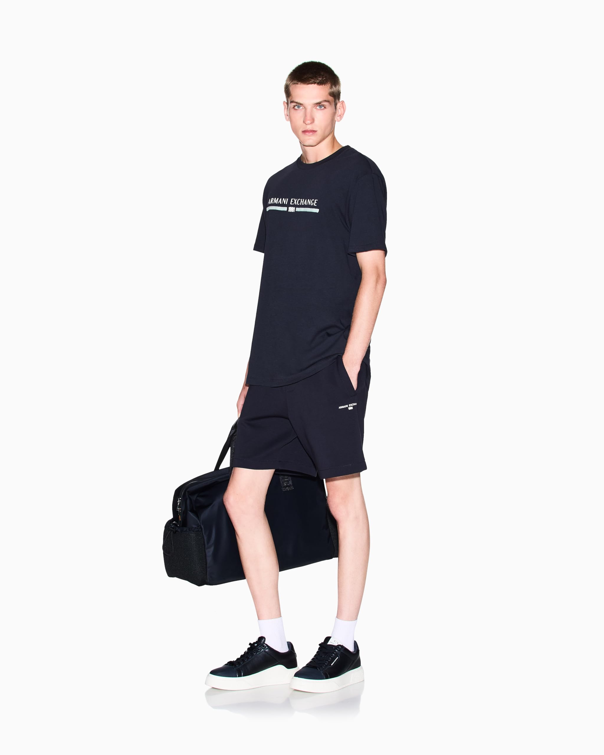 Armani Exchange Center Text Logo Tee T-Shirt Uomo (Pacco da 1)
