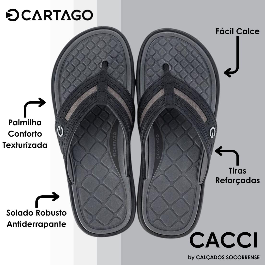 Cartago Veneto II Thong AD, talla 39.5 EU AW279 – Black Black Grey 39.5
