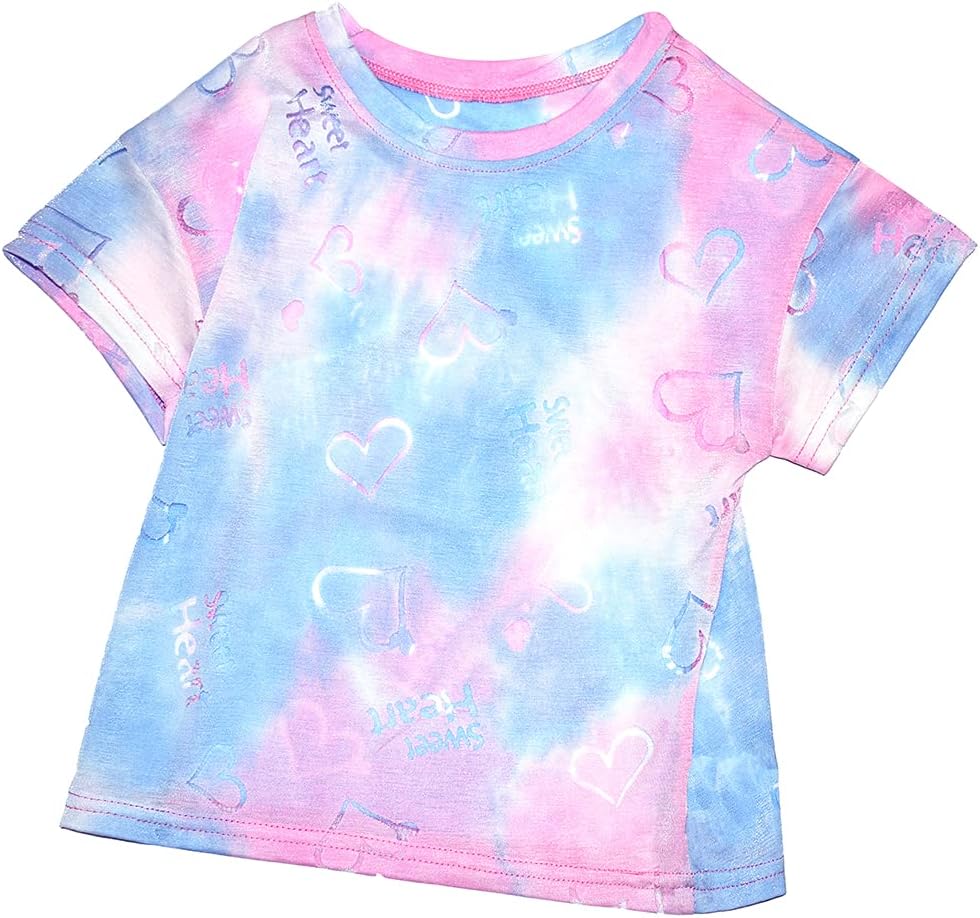 Peacolate Summer Little&Big Girls 2pcs Clothing Sets Short Sleeve T-Shirt and Denim Suspenders Shorts - Image 2