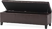 Vista 6 de Banco otomano con espacio para almacenamiento., Marrón