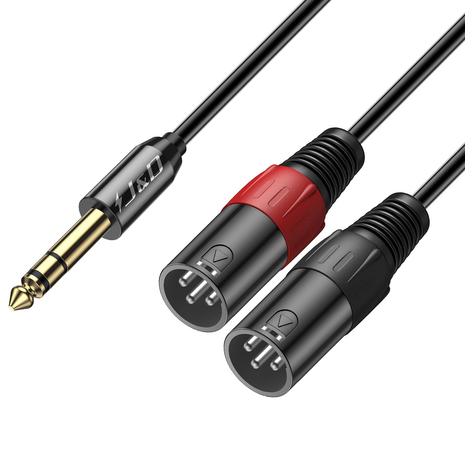J&D Cavo Audio Stereo a Y da 0,3m, Connettore Jack 3,5mm a 2x Jack