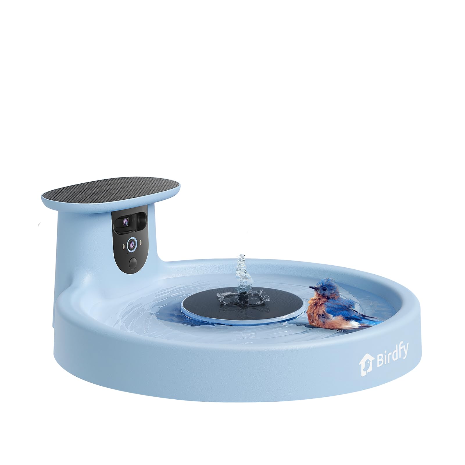 Birdfy Smart Bird Bath with Camera Solar Powered & Fountain, Dual-Lens Camera for Wildbird Watching, Auto Capture Bird Videos & Motion Detection - AI Lifetime Version