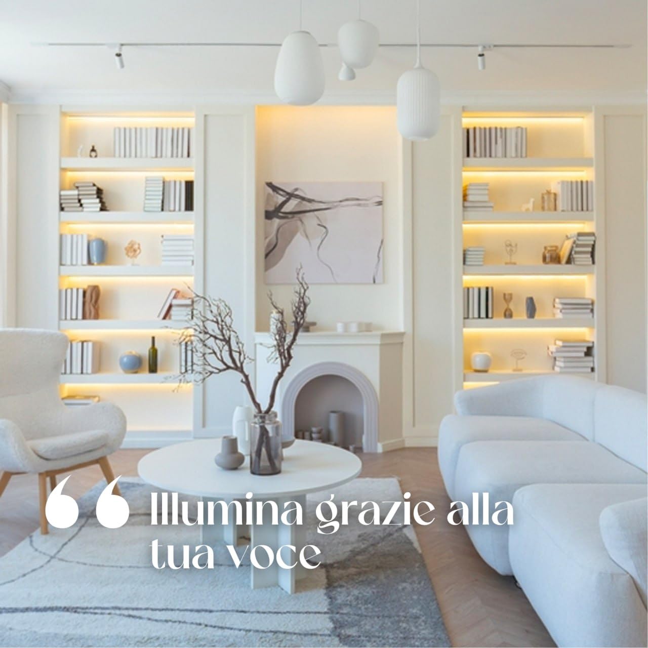 DE SANCTIS LIGHT DESIGN Barra Led Sottopensile No Touch Cucina Soggiorno Camera Profilo con adattatore di Alimentazione Lampada Striscia Luminosa Made In Italy