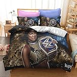 NICHIYOBI World Wrestling Entertainment (WWE) Bed Linen Set with Duvet Cover and Pillowcase, Microfibre, 3D Digital Print, 3-Piece Bedding Set (13, Single, 135 x 200 cm + 80 x 80 cm)