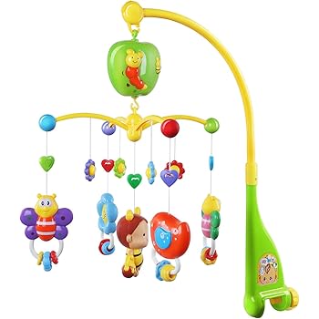 Amazon.com: GrowthPic - Móvil musical para cuna de bebé con juguetes giratorios colgantes y caja de música: Baby