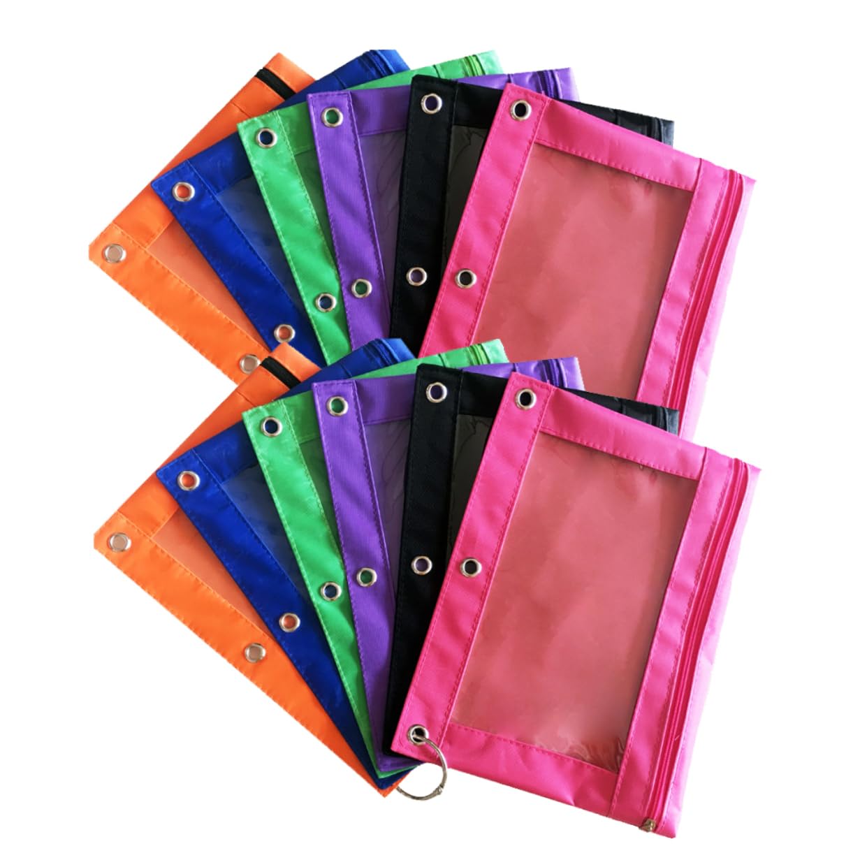 Tofficu 12piezas Bolsa Papelería Oficina Unidades Oxford Transparente Estuche Lápices Orificios De Aire Duradera Ligera para Graduación Cumpleaños Regreso Clases y Navidad