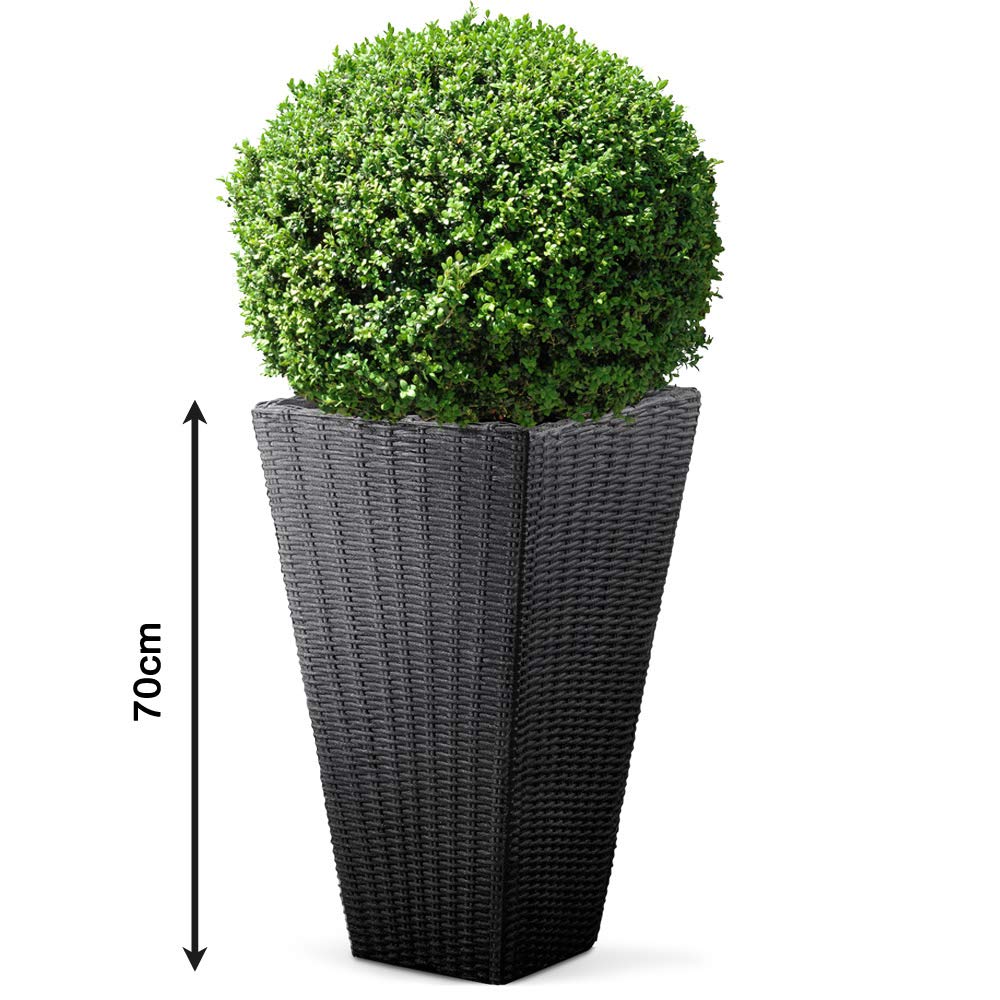 Deuba® Blumentopf 59 Liter 70x40x40cm Wetterfest Bruchfest Kunststoff Indoor Outdoor Blumenkasten Pflanzkübel Blumenkübel Anthrazit