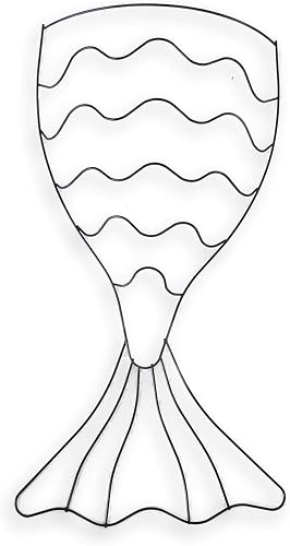 Miniatura 1 de Forma de corona de alambre en forma de cola de sirena de jardín floral - 17 x 9.5 pulgadas