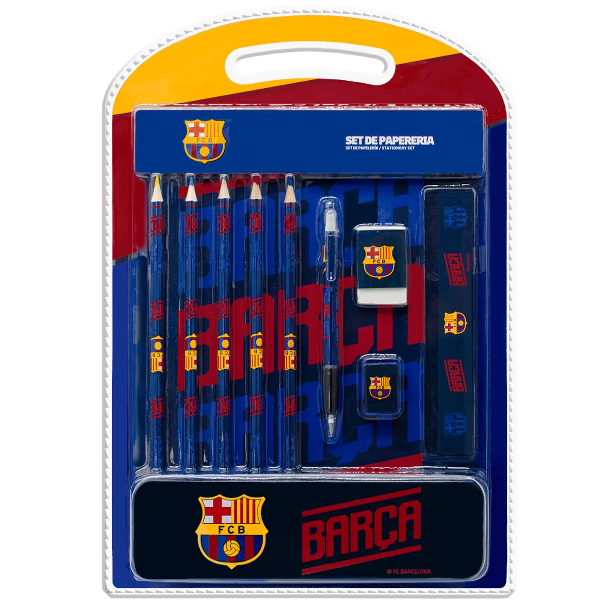 Set Cancelleria FC Barcelona Ufficiale - Matite, Gomma, Astuccio E Temperino, Colore Blu - Foto 7
