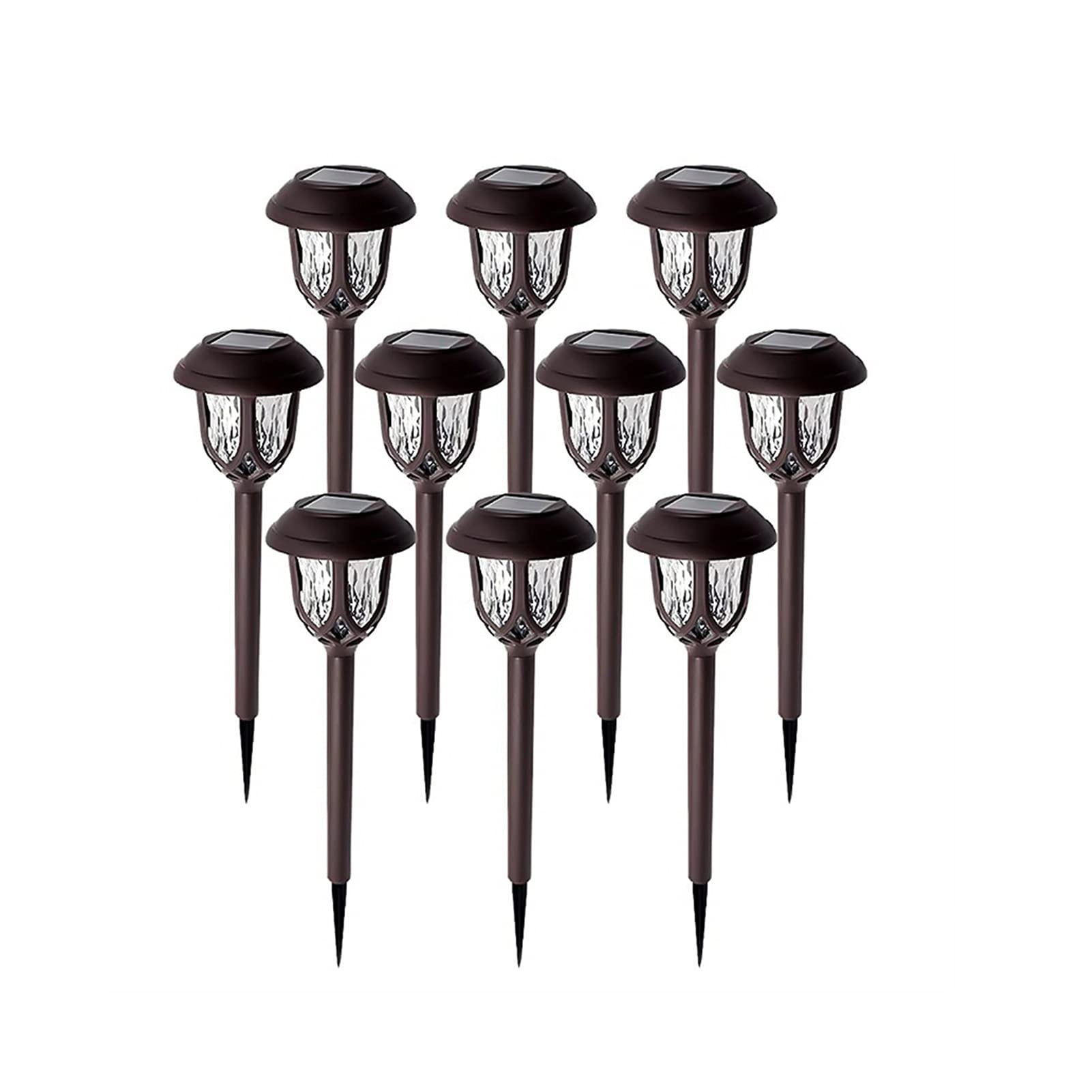 10er-Pack LED-Solar-Wegeleuchten for den Außenbereich, wasserdicht, solarbetrieben, Landschaftsbeleuchtung for den Garten, Hof, Terrasse, Gehweg, Weg Lampen (Color : Cool White)