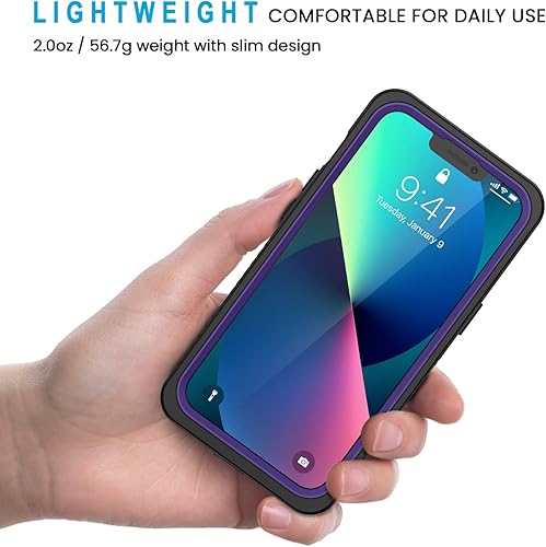 Miniatura 2 de Lanhiem Funda para iPhone 13 IP68 impermeable a prueba de polvo a prueba de golpes con protector de pantalla integrado cubierta frontal y trasera