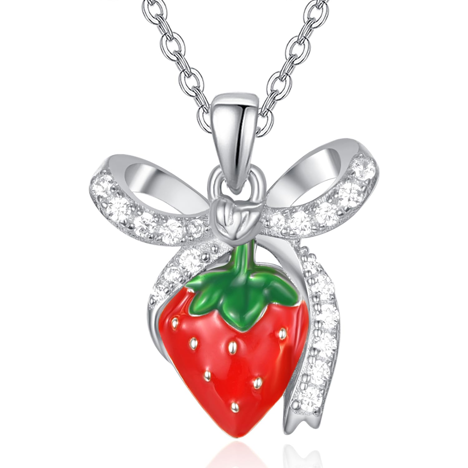 Dreamboat Sterling Silver Fruit Necklace for Women Cute Pendant Fruit Jewelry Gifts