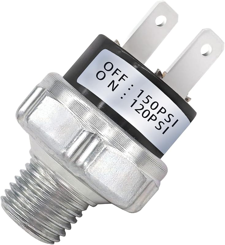Pressostato de ar mankk 120–150 PSI com rosca 1/4 NPT para compressor e buzina – 1 unidade