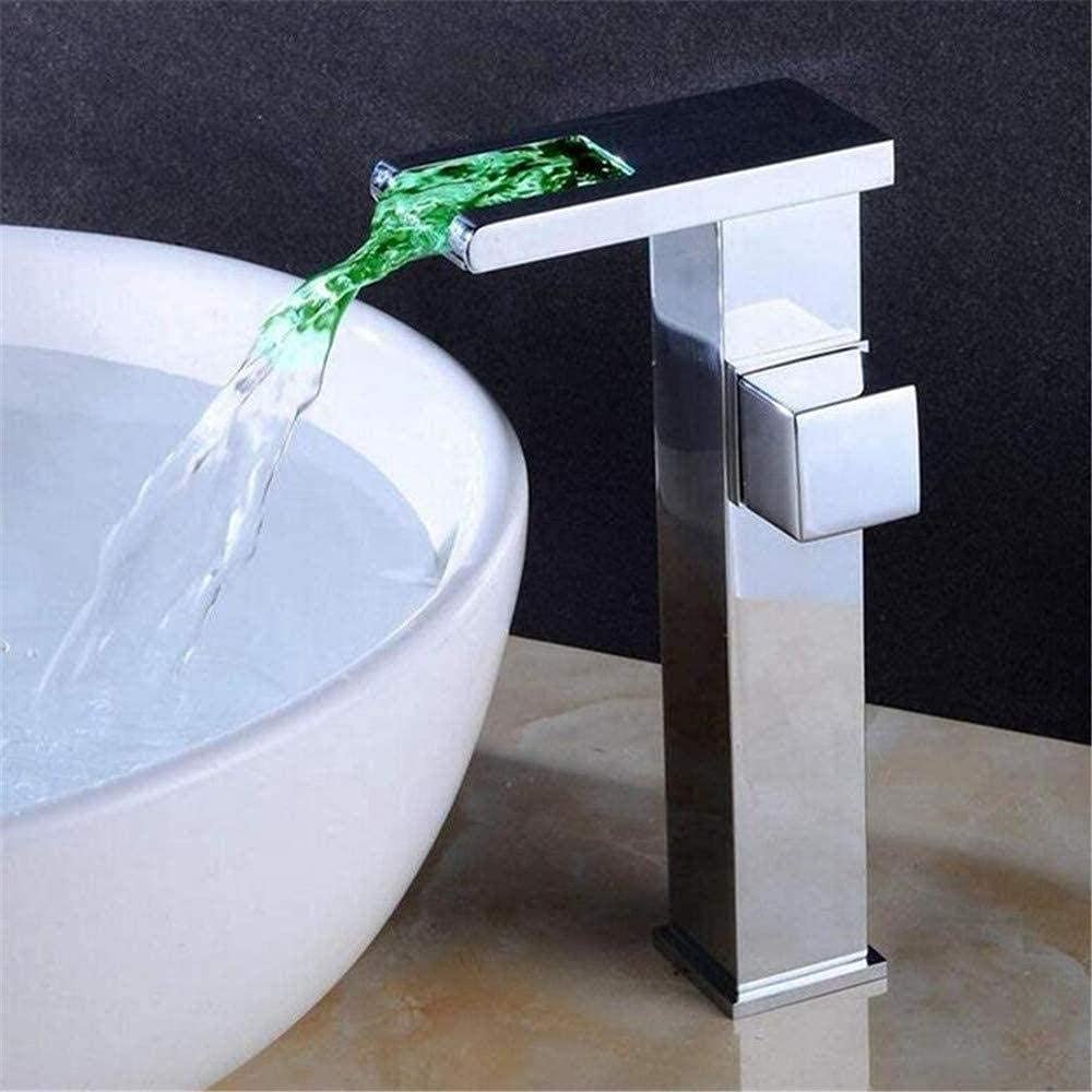 Robinet mitigeur plaqué avec LED pour évier et vasque de bain