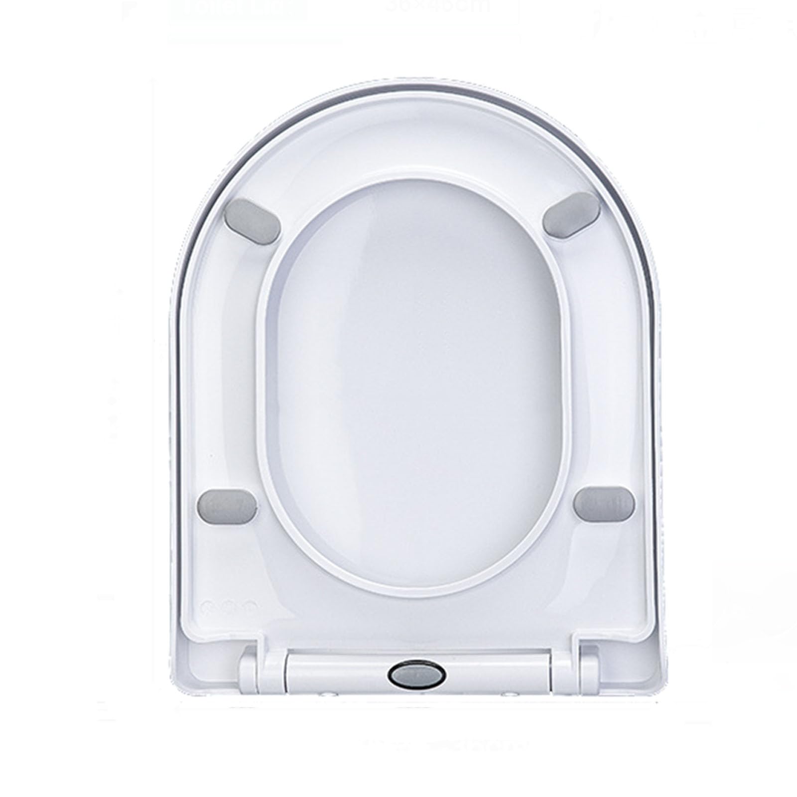 Giural White D Shape Toilet Seat Soft Close, Adjustable Hinge Quick Release Top Fixed Toilet Seat Cover Bathroom Toilet Lid D Shaped,36 * 46Cm