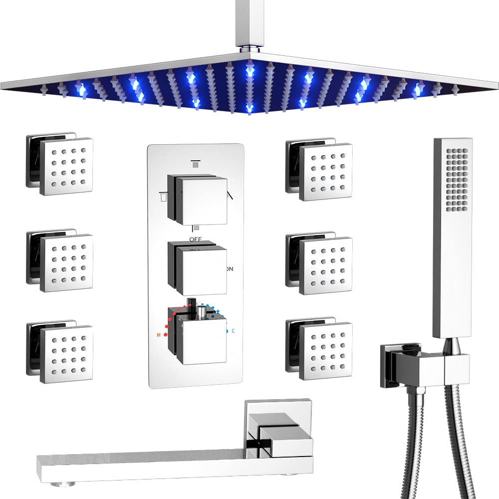 Buy KATAIS Shower Faucet Set Chrome Rain Shower System,Thermostatic