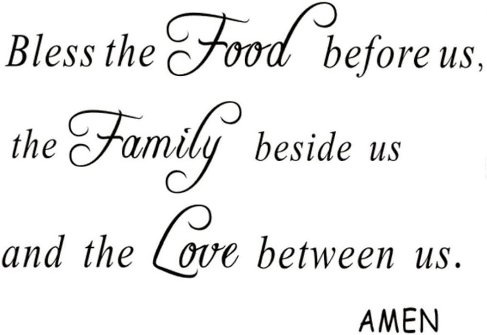 Liroyal Bless the food before us.English Proverbs Wall Stickers Decor Living Room Wall Stickers,Vinyl saying decals for home dorm mural