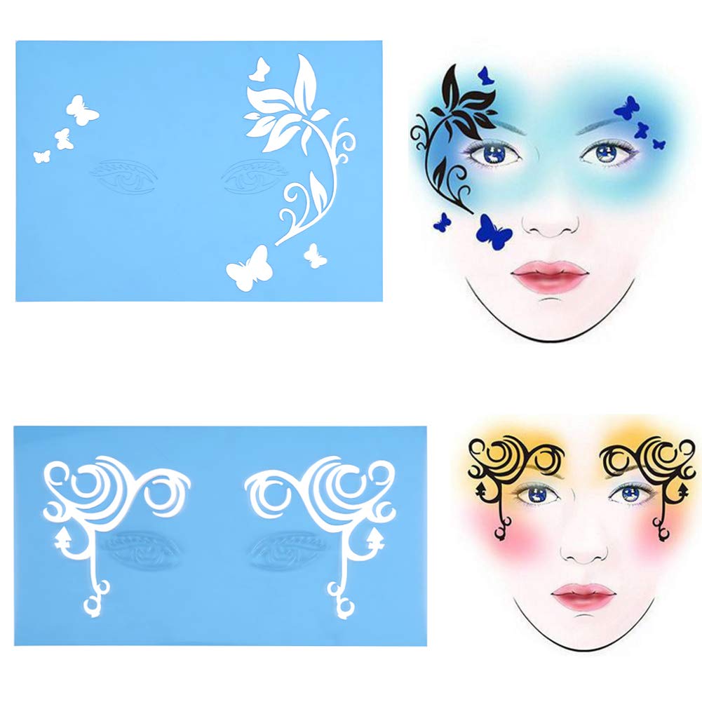 Tattoo Stencils Kit,Patterns Temporary Tattoo Stencils Face Paint Stencils Removable Body Art Stencil Templates for Glitter Tattoos,Face Paint,Body Art,Temporary Tattoo