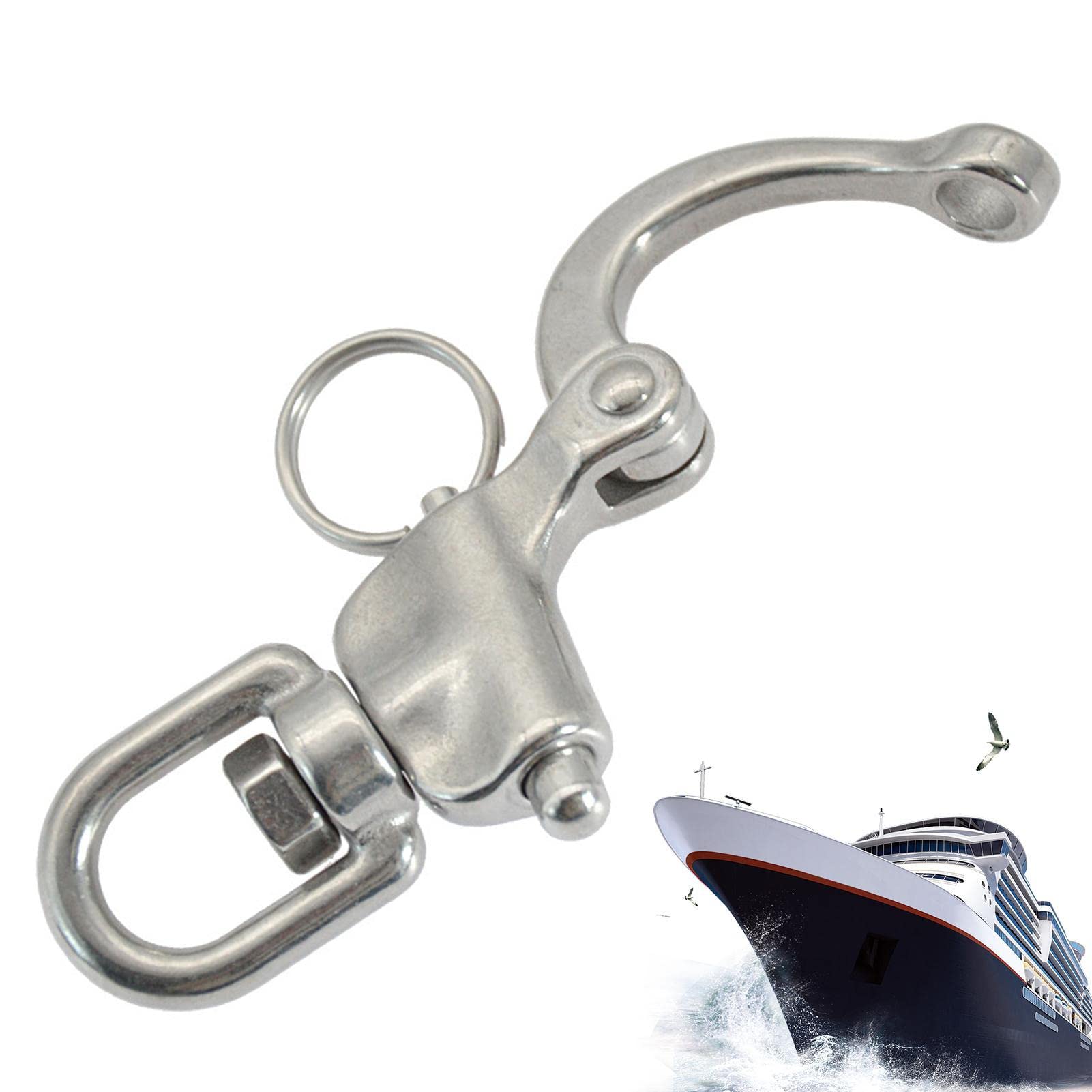 Manille à dégagement, mousquetons en Acier Inoxydable, Bateau à Manille pivotante à encliquetage, gréement drisse voilier