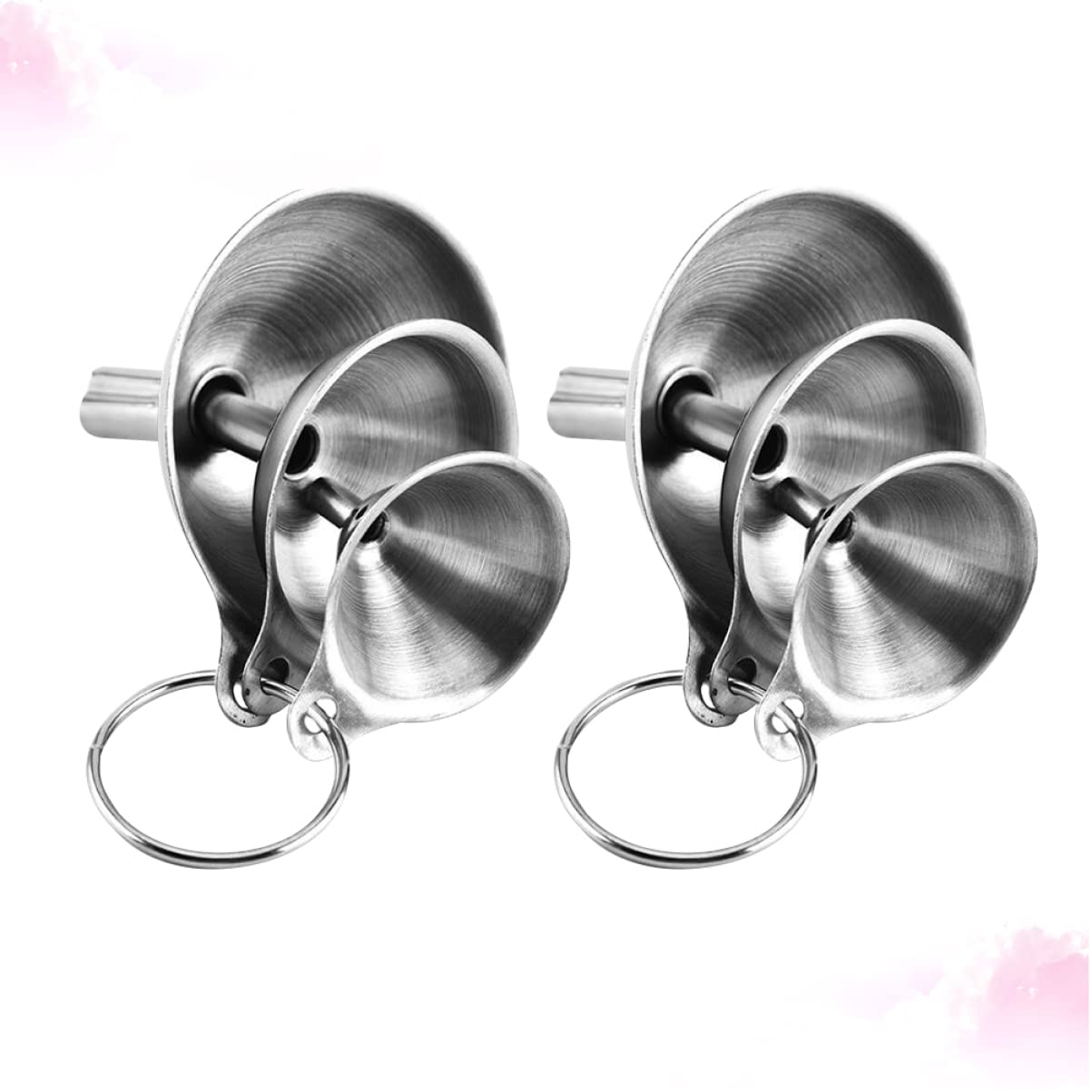 Ciieeo 4 Set Pz mini imbuto in metallo imbuti per cucina separatore di profumo imbuto da cucina per l'olio a bocca larga Acciaio inossidabile dell'olio