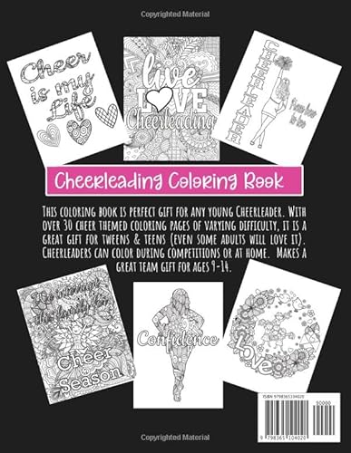 Cheerleading Coloring Book: A Great Cheerleader Gift for Girls, Tweens, and Teens