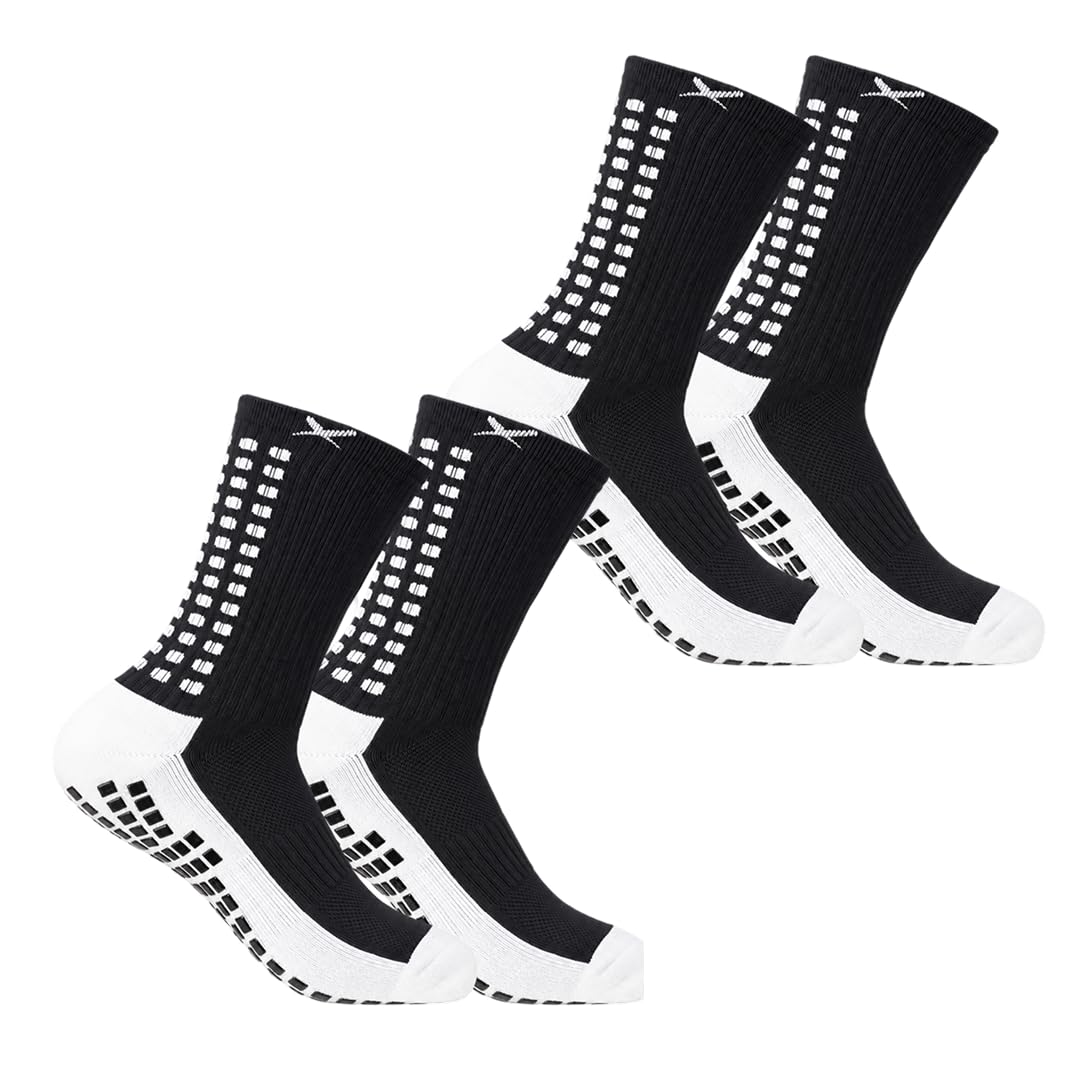 Lux 2-Pack Soccer Grip Socks for Men & Women - GripArray Anti-Slip Performance & Comfort - Grip Socks Soccer