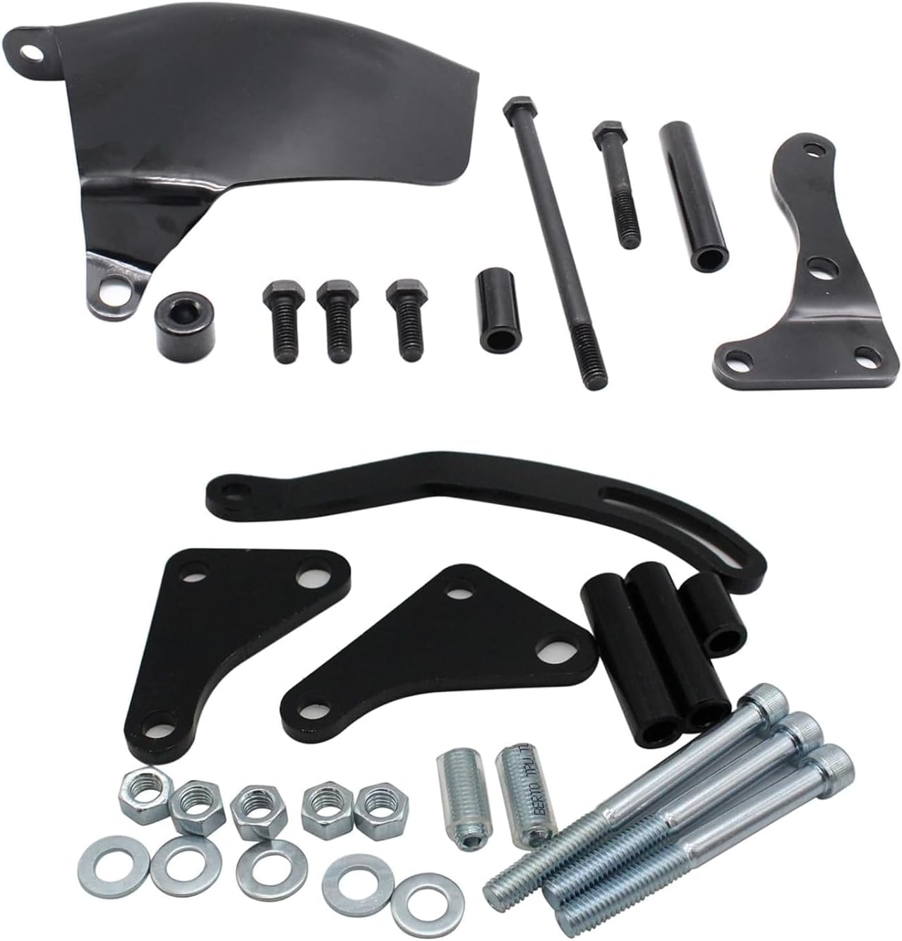 Complete Saginaw Power Steering Pump and 1/2 Groove V-Belt Water Pump and Crankshaft Pulley with Bracket Kit Set Compatible with SBC Chevy 265 283 305 327 350 383 400 Long Water Pump