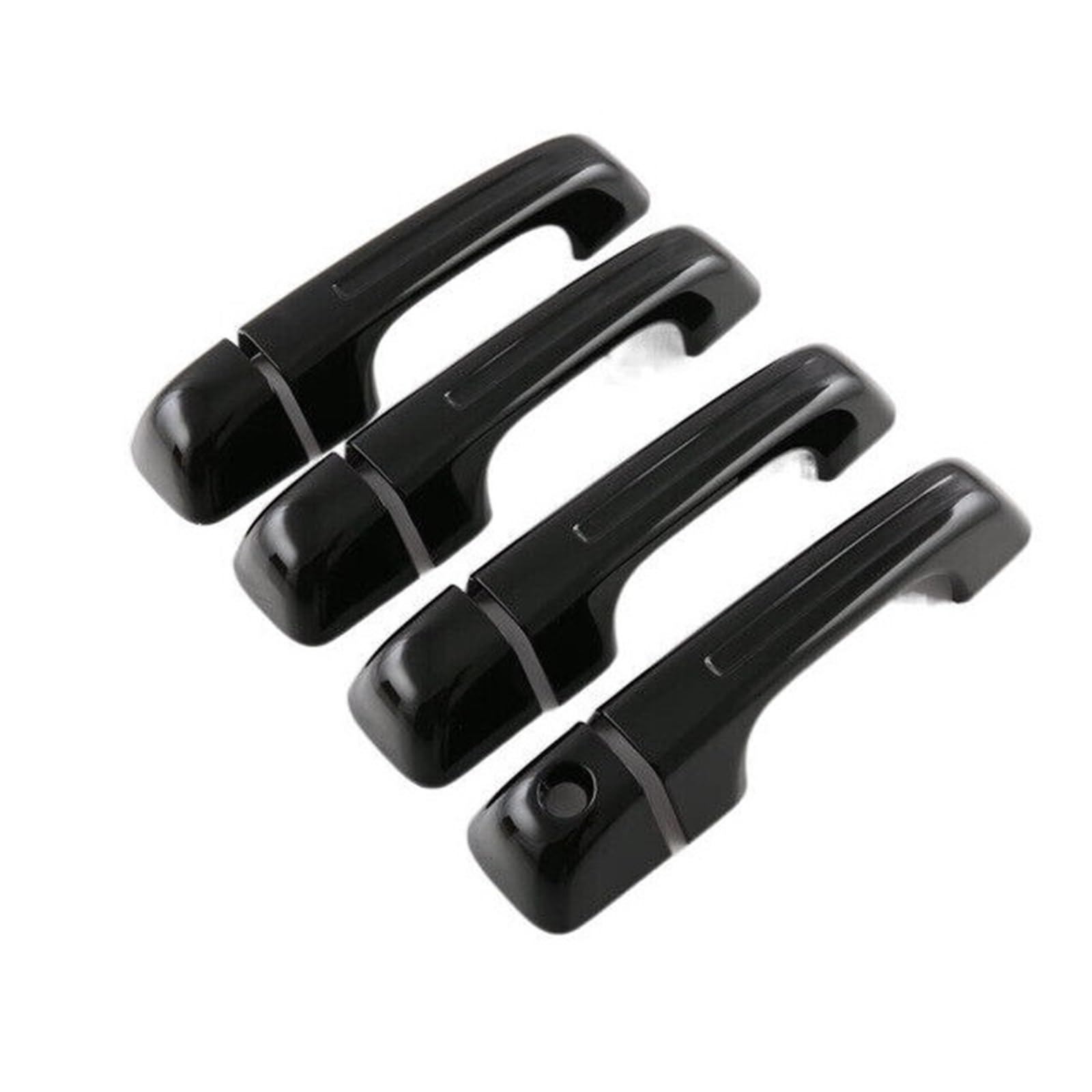 BQWYEDPL Fit for Dodge Ram 1500 2019-2024 Car Sticker Carbon Fiber Style Silver Exterior Door Handle Moulding Car Door Latch Handle(Gloss Black Normal)