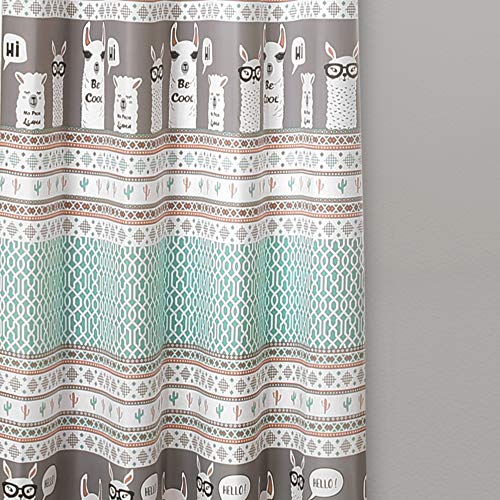 Lush Decor Curtains Pattern Room Darkening Window Panel Set for Living Dining, Bedroom (Pair), Turquoise & Pink - Image 3