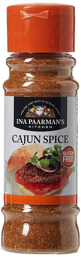 Ina Paarman | Cajun Spice | 200ml | Award Winning | Pairs with Chicken, Fish, Beef | No MSG | Natural Ingredients | Cooking | Delicious Flavour | Mix of Garlic, Chilli Flakes, Paprika | Cajun Spice