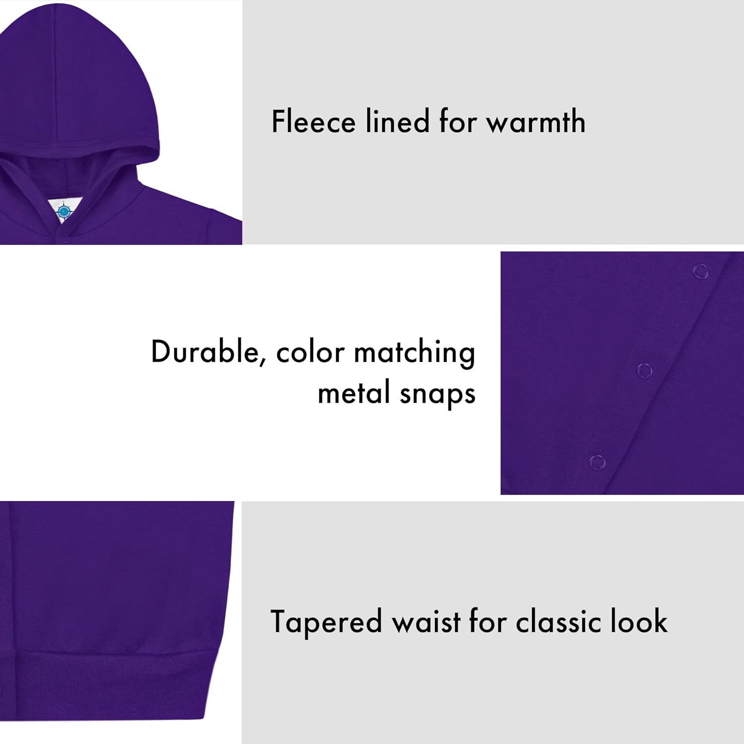 Creative Knitwear College Baby NCAA Officially Licensed Snap Hooded Jacket - TCU Horned Frogs Logo - Purple - 24 Months